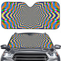 Octagonal Psychedelic Optical Illusion Car Windshield Sun Shade