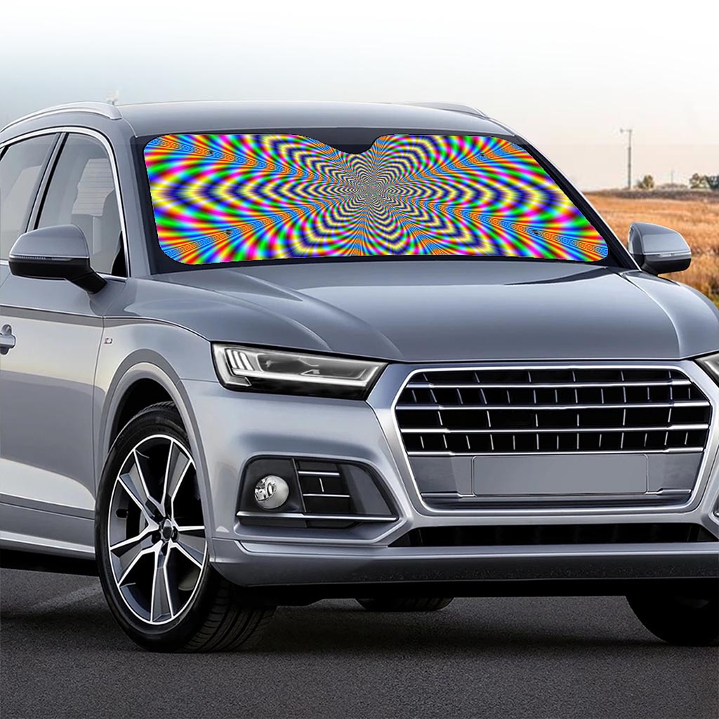 Octagonal Psychedelic Optical Illusion Car Windshield Sun Shade