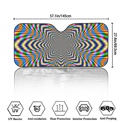 Octagonal Psychedelic Optical Illusion Car Windshield Sun Shade