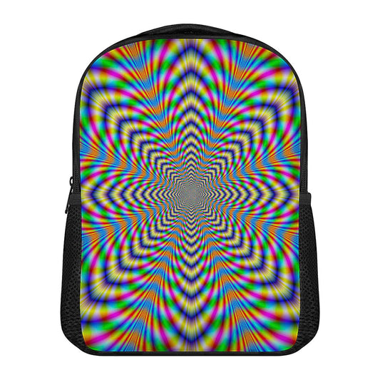 Octagonal Psychedelic Optical Illusion Casual Backpack