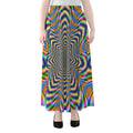 Octagonal Psychedelic Optical Illusion Chiffon Maxi Skirt