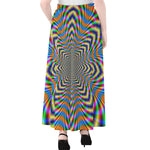 Octagonal Psychedelic Optical Illusion Chiffon Maxi Skirt