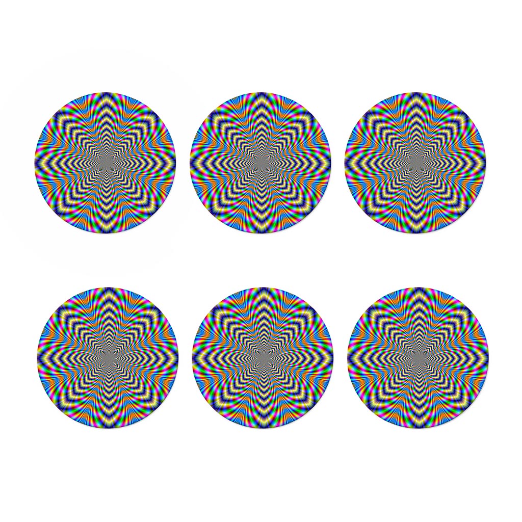 Octagonal Psychedelic Optical Illusion Coaster Set