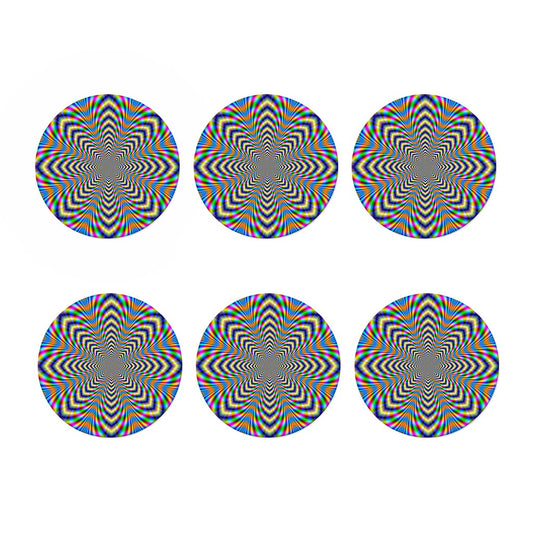 Octagonal Psychedelic Optical Illusion Coaster Set