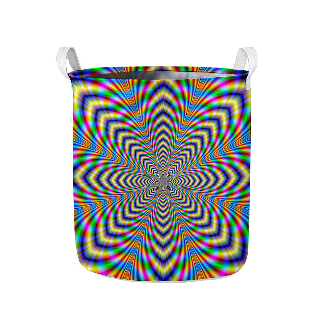Octagonal Psychedelic Optical Illusion Collapsible Laundry Basket