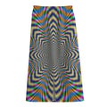 Octagonal Psychedelic Optical Illusion Cotton Front Slit Maxi Skirt