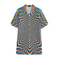 Octagonal Psychedelic Optical Illusion Cotton Hawaiian Shirt