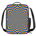 Octagonal Psychedelic Optical Illusion Crossbody Lunch Bag