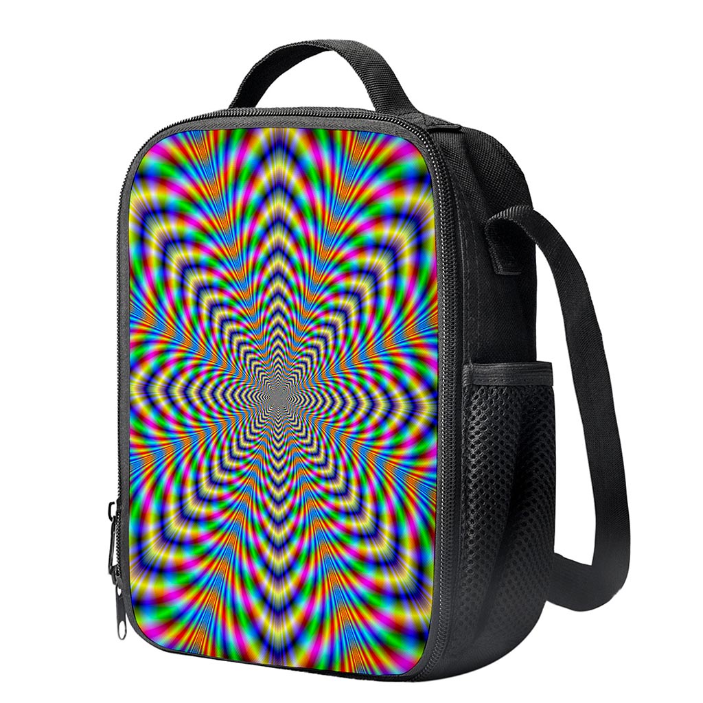 Octagonal Psychedelic Optical Illusion Crossbody Lunch Bag
