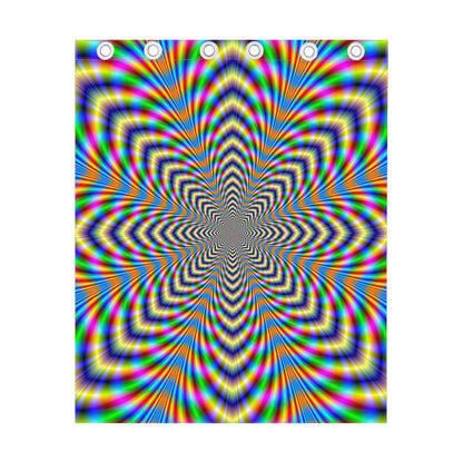 Octagonal Psychedelic Optical Illusion Curtain