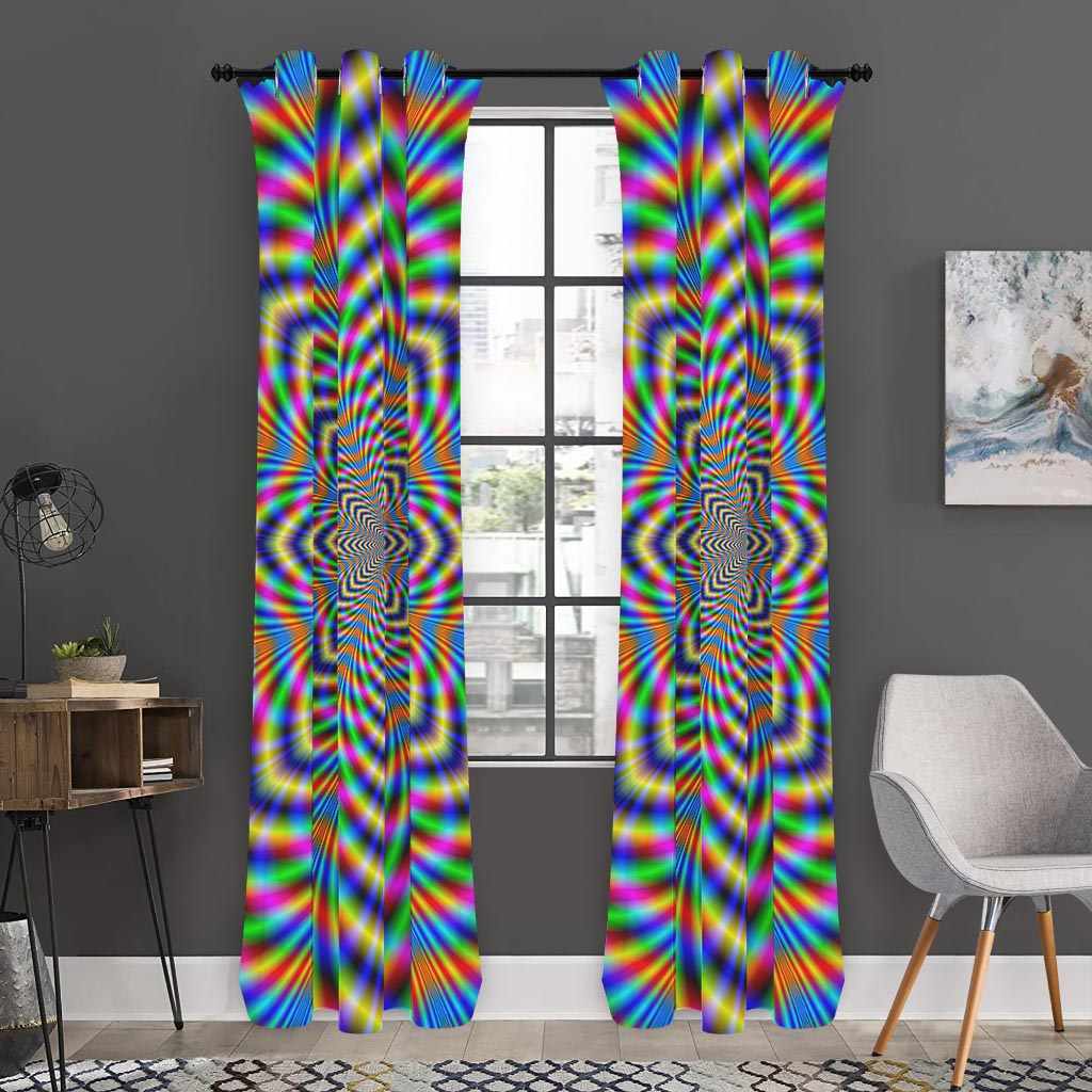 Octagonal Psychedelic Optical Illusion Curtain