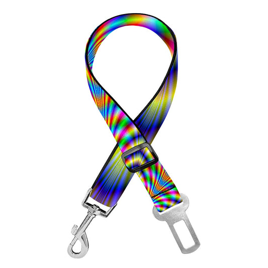 Octagonal Psychedelic Optical Illusion Dog Seat Belt