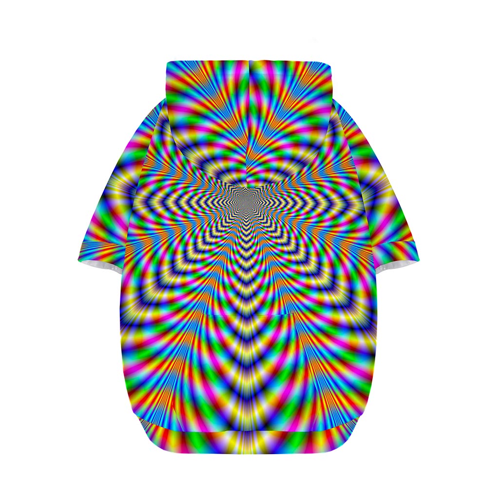 Octagonal Psychedelic Optical Illusion Dog Zip Up Hoodie