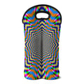 Octagonal Psychedelic Optical Illusion Double Neoprene Wine Tote