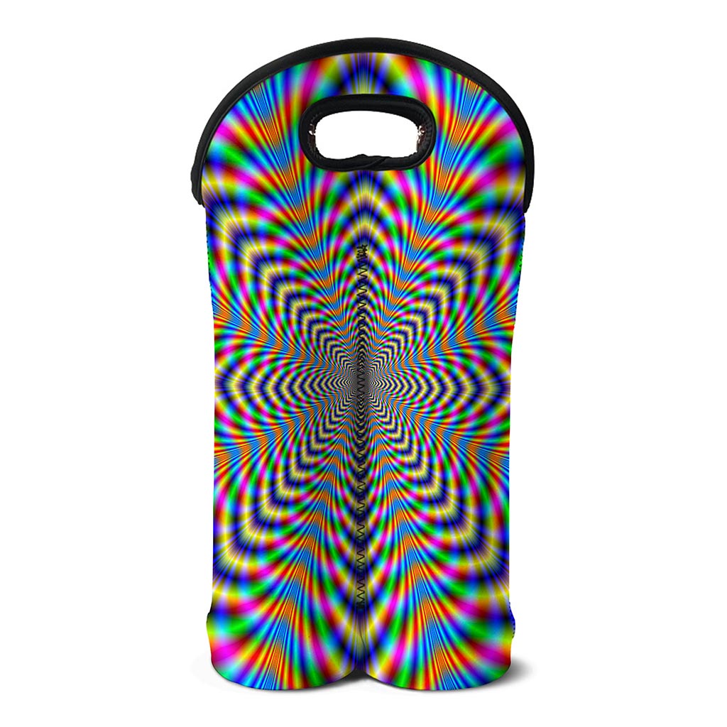 Octagonal Psychedelic Optical Illusion Double Neoprene Wine Tote