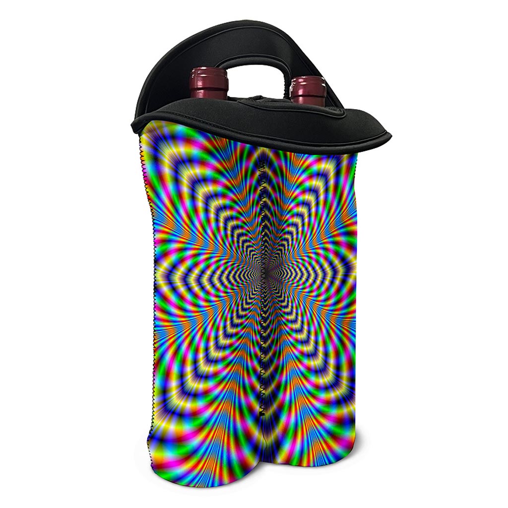 Octagonal Psychedelic Optical Illusion Double Neoprene Wine Tote