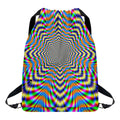 Octagonal Psychedelic Optical Illusion Drawstring Backpack