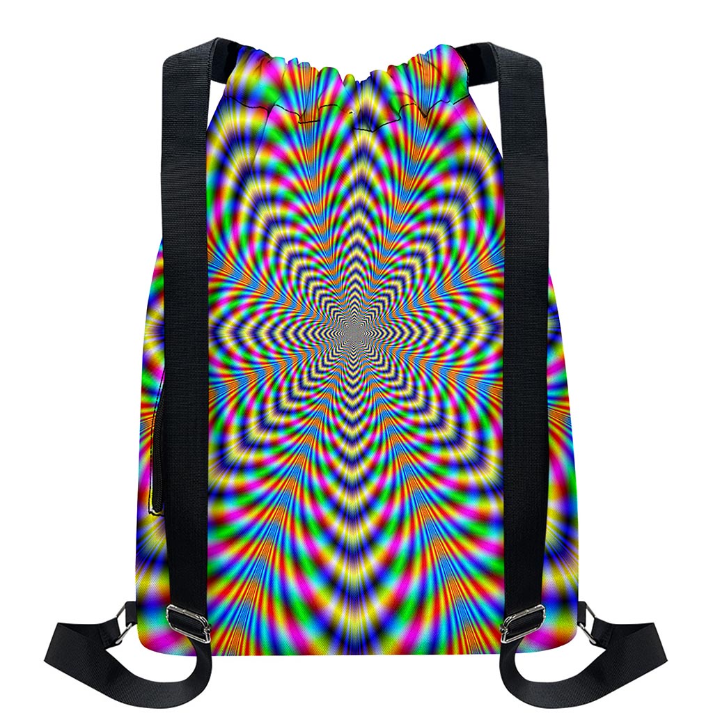 Octagonal Psychedelic Optical Illusion Drawstring Backpack