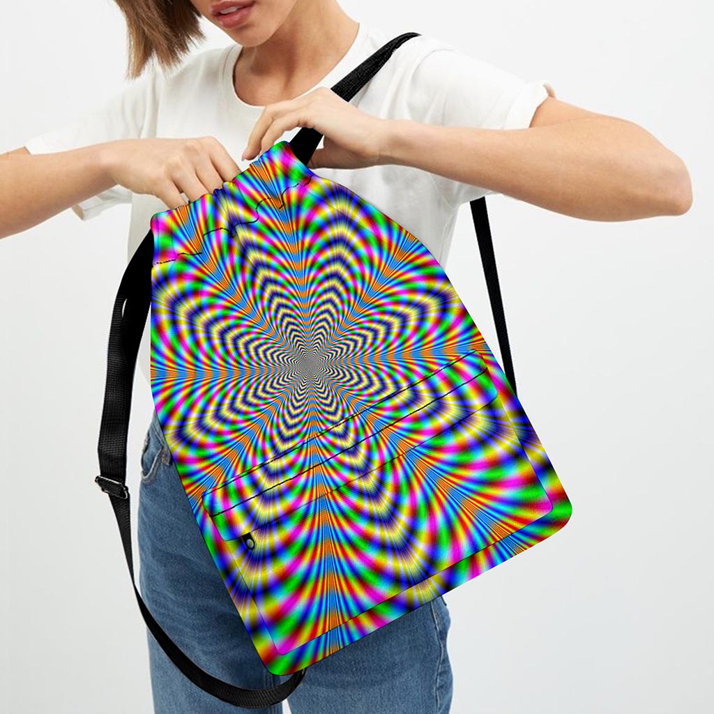 Octagonal Psychedelic Optical Illusion Drawstring Backpack