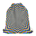 Octagonal Psychedelic Optical Illusion Drawstring Bag