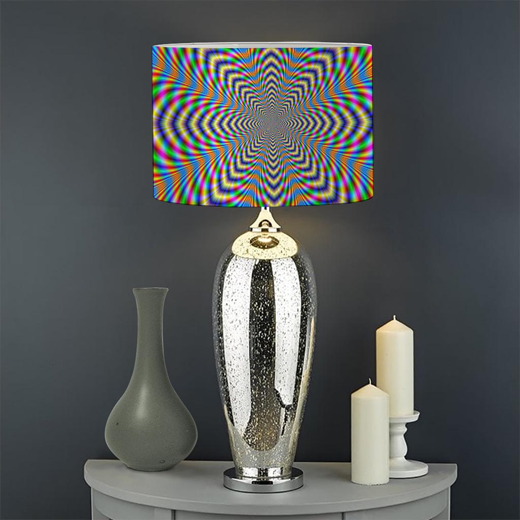 Octagonal Psychedelic Optical Illusion Drum Lamp Shade