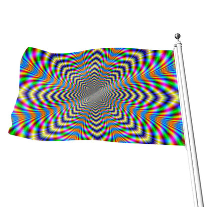 Octagonal Psychedelic Optical Illusion Flag
