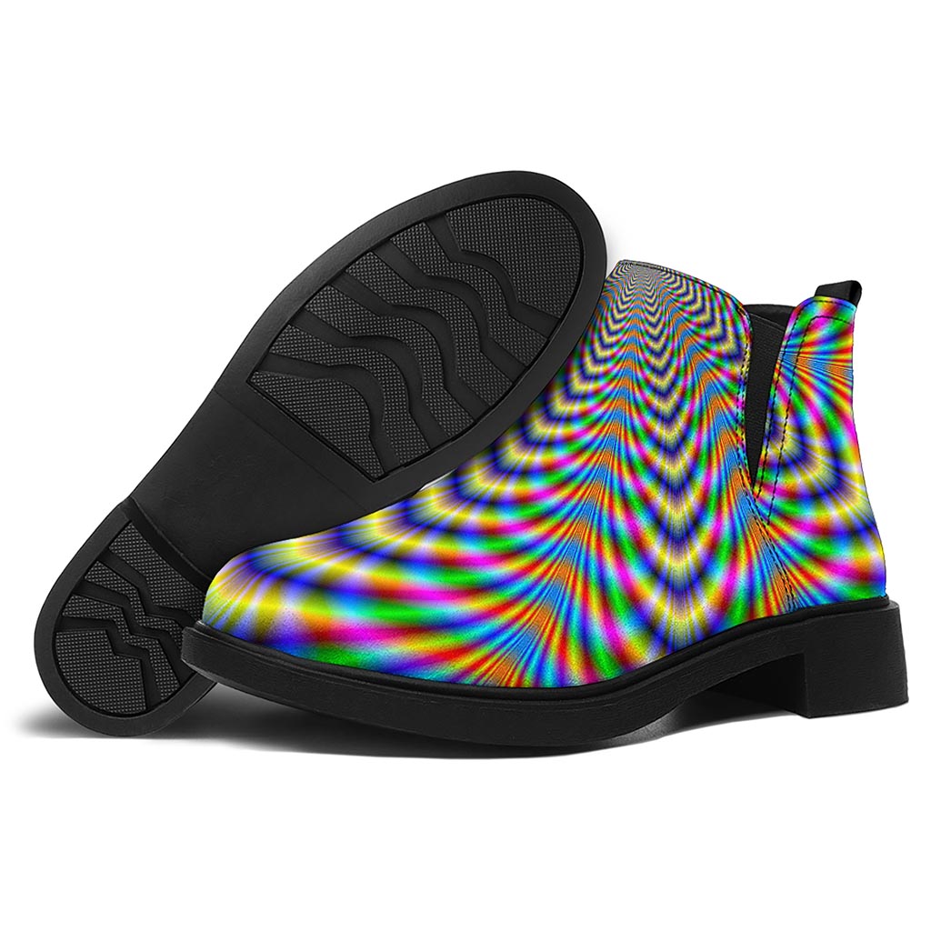 Octagonal Psychedelic Optical Illusion Flat Ankle Boots