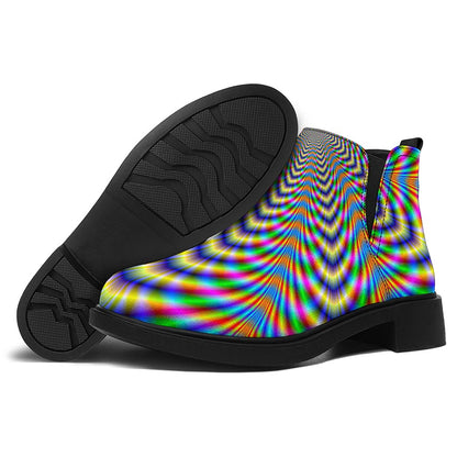 Octagonal Psychedelic Optical Illusion Flat Ankle Boots