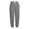 Octagonal Psychedelic Optical Illusion Fleece Lined Knit Pants