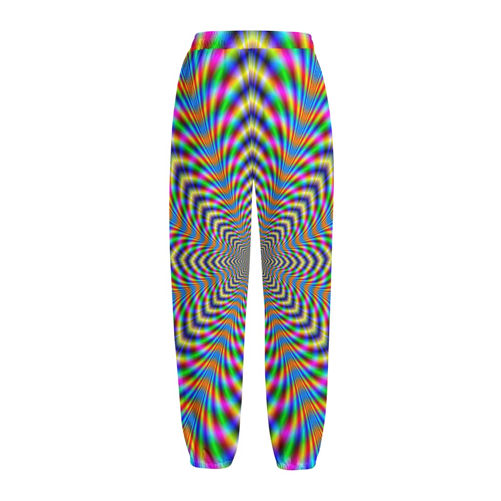 Octagonal Psychedelic Optical Illusion Fleece Lined Knit Pants