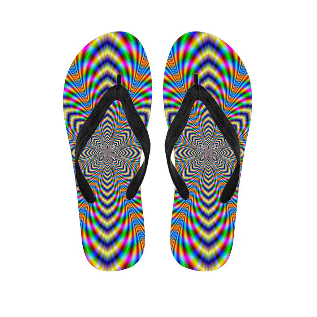 Octagonal Psychedelic Optical Illusion Flip Flops