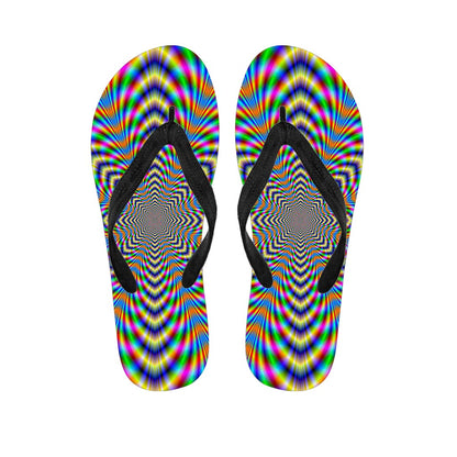 Octagonal Psychedelic Optical Illusion Flip Flops