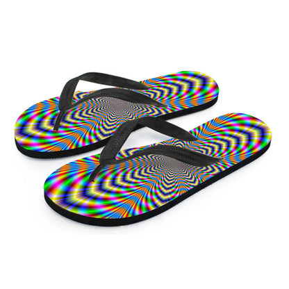 Octagonal Psychedelic Optical Illusion Flip Flops