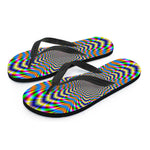Octagonal Psychedelic Optical Illusion Flip Flops