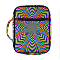 Octagonal Psychedelic Optical Illusion Front Pocket Bible Bag