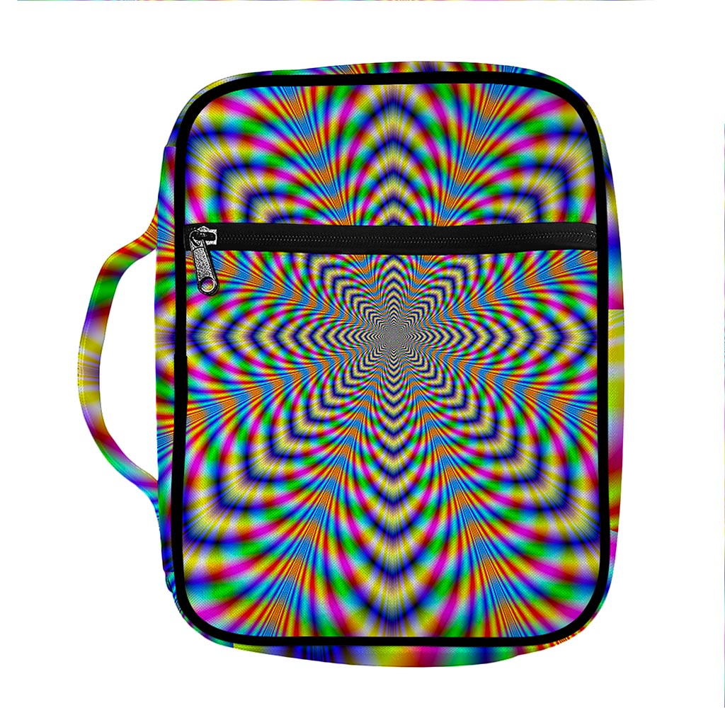 Octagonal Psychedelic Optical Illusion Front Pocket Bible Bag