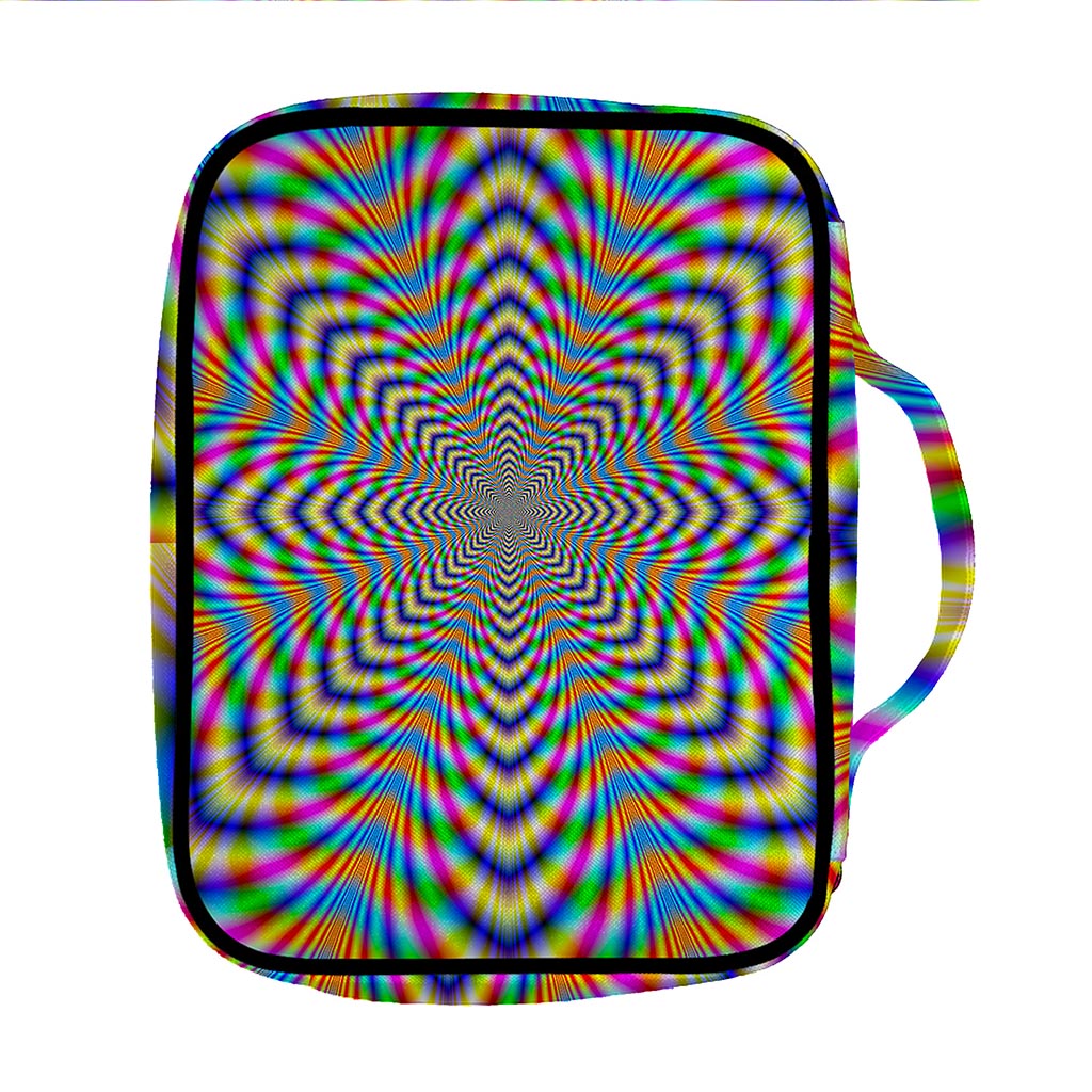 Octagonal Psychedelic Optical Illusion Front Pocket Bible Bag