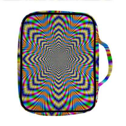 Octagonal Psychedelic Optical Illusion Front Pocket Bible Bag