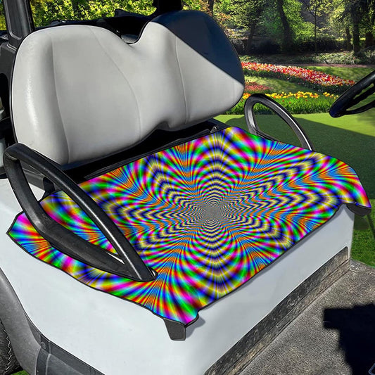 Octagonal Psychedelic Optical Illusion Golf Cart Seat Cover