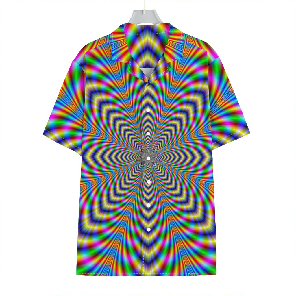 Octagonal Psychedelic Optical Illusion Hawaiian Shirt