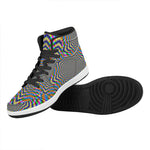 Octagonal Psychedelic Optical Illusion High Top Leather Sneakers