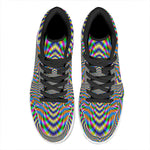 Octagonal Psychedelic Optical Illusion High Top Leather Sneakers