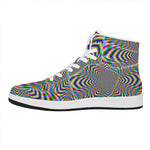Octagonal Psychedelic Optical Illusion High Top Leather Sneakers