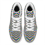 Octagonal Psychedelic Optical Illusion High Top Leather Sneakers