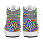 Octagonal Psychedelic Optical Illusion High Top Leather Sneakers