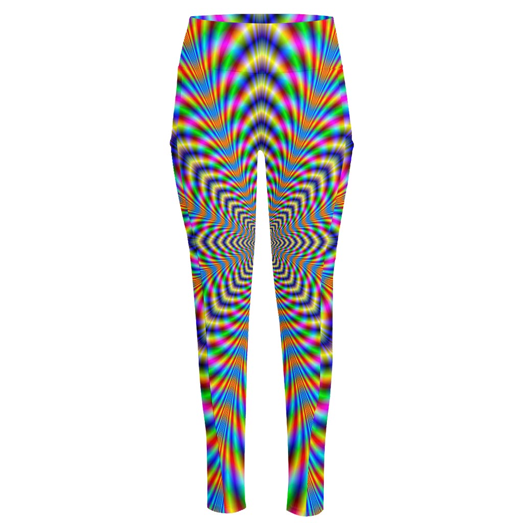 Octagonal Psychedelic Optical Illusion High-Waisted Pocket Leggings
