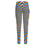 Octagonal Psychedelic Optical Illusion High-Waisted Pocket Leggings