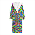 Octagonal Psychedelic Optical Illusion Hooded Bathrobe