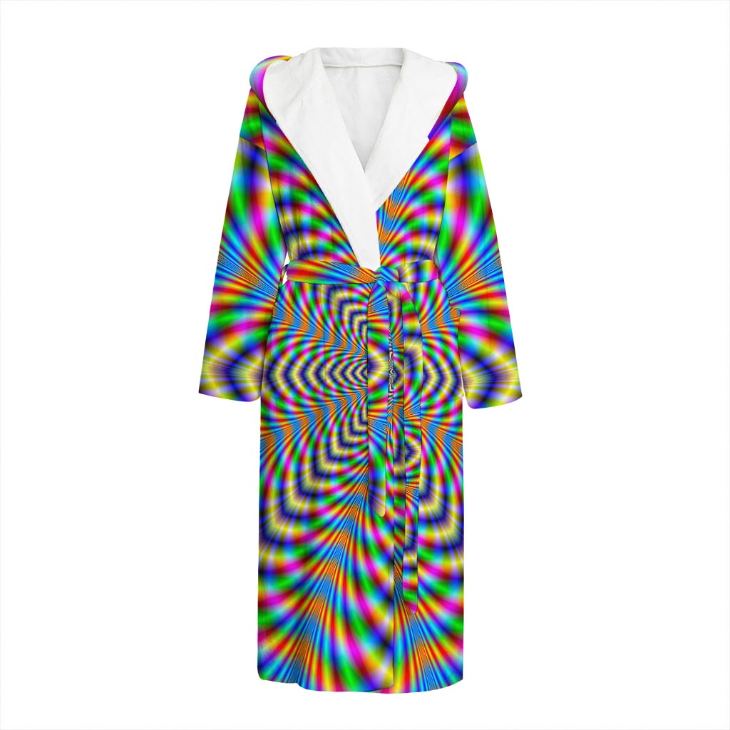 Octagonal Psychedelic Optical Illusion Hooded Bathrobe