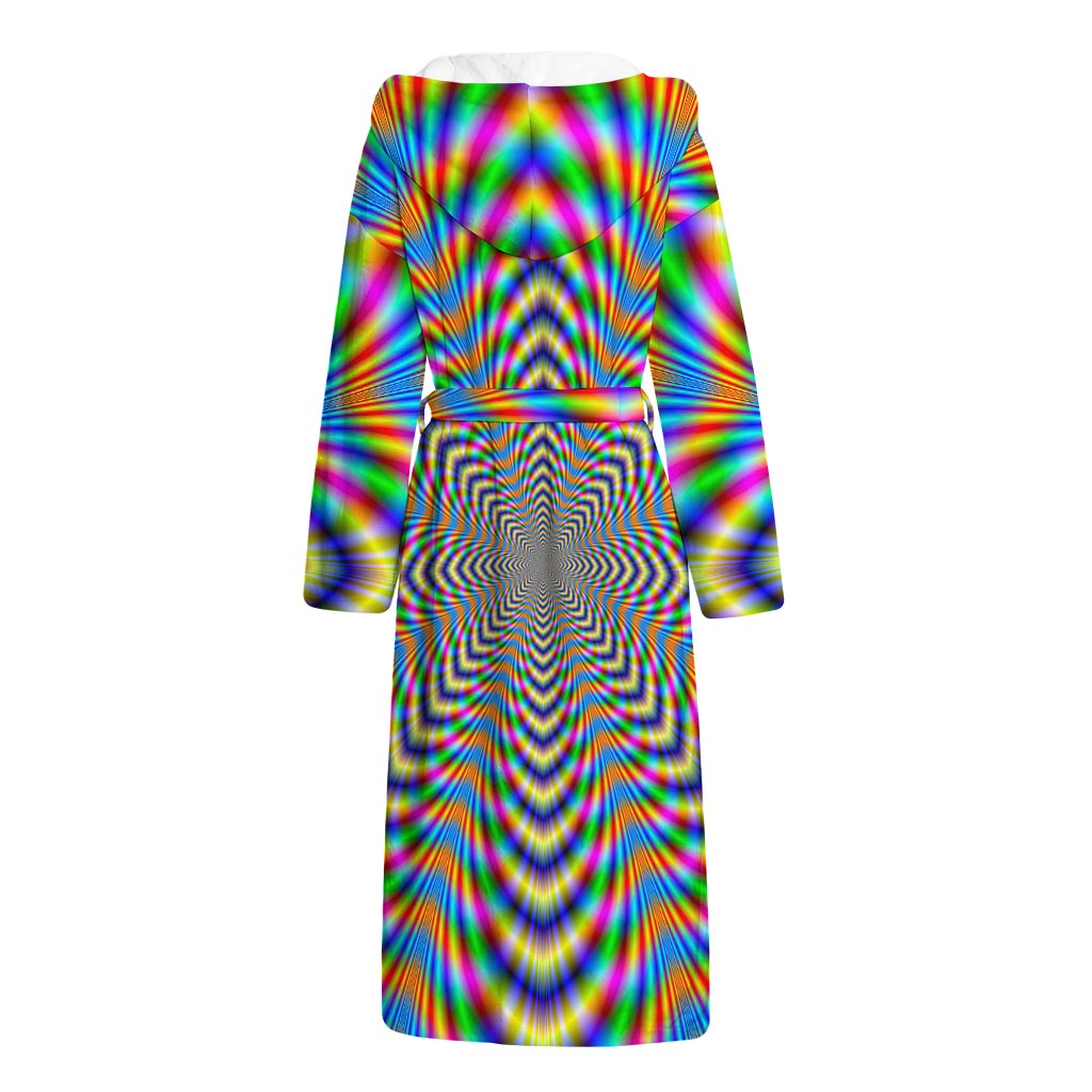 Octagonal Psychedelic Optical Illusion Hooded Bathrobe